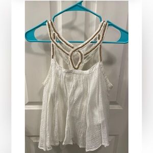 Altar’d State Beaded White Tank Top in size small
